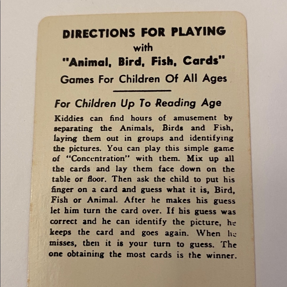 Vintage 1959 Card Game By Ed-U-Cards Bird Fish Animal 33 Cards Read Description - Picture 4 of 13